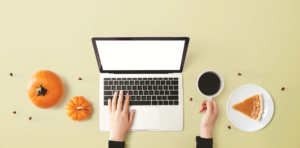 Laptop on Thanksgiving