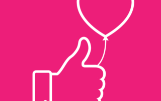 Facebook thumbs up & heart balloon